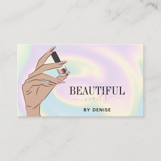 Holograph nagelsalon Woman Hand nagels Technician  Visitekaartje (Voorkant)