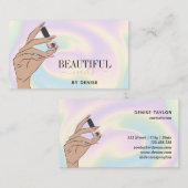 Holograph nagelsalon Woman Hand nagels Technician  Visitekaartje (Voorkant / Achterkant)