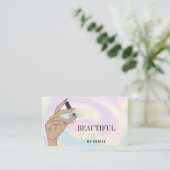 Holograph nagelsalon Woman Hand nagels Technician  Visitekaartje (Staand voorkant)