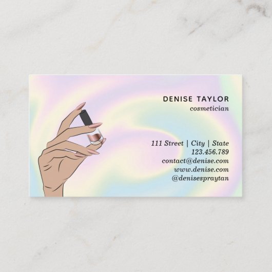 Holograph nagelsalon Woman Hand nagels Technician  Visitekaartje (Achterkant)