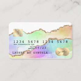Holograph Pastel agate unicorn Krediet Kaart Visitekaartje