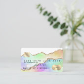 Holograph Pastel agate unicorn Krediet Kaart Visitekaartje (Staand voorkant)