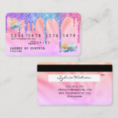 Holograph Pastel Modern Credit Kaart Style Visitekaartje (Voorkant / Achterkant)