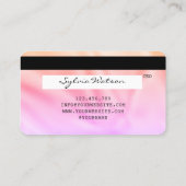 Holograph Pastel Modern Credit Kaart Style Visitekaartje (Achterkant)
