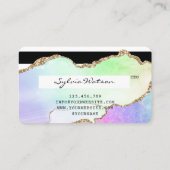 Holograph Pastel regenboog agaat eenhoorn Credit K Visitekaartje (Achterkant)