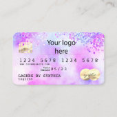 Holograph Pastel unicorn Modern Credit Kaart LOGO Visitekaartje (Voorkant)