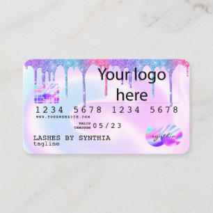 Holograph Pastel unicorn Modern Credit Kaart logo Visitekaartje