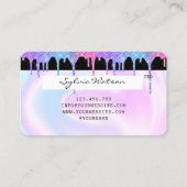Holograph Pastel unicorn Modern Credit Kaart logo Visitekaartje (Achterkant)