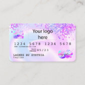 Holograph Pastel unicorn Modern Credit Kaart Logo Visitekaartje (Voorkant)