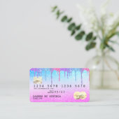 Holograph Pastel unicorn Modern Credit Kaart LOGO Visitekaartje (Staand voorkant)