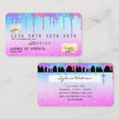 Holograph Pastel unicorn Modern Credit Kaart LOGO Visitekaartje (Voorkant / Achterkant)