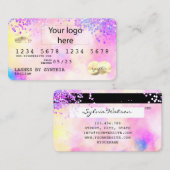 Holograph Pastel unicorn Modern Credit Kaart LOGO Visitekaartje (Voorkant / Achterkant)