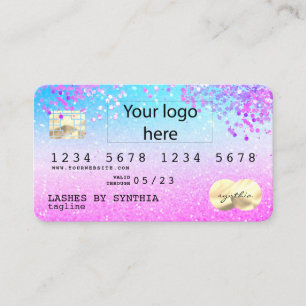 Holograph Pastel unicorn Modern Credit Kaart LOGO Visitekaartje
