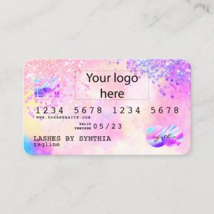 Holograph Pastel unicorn Modern Credit Kaart LOGO Visitekaartje