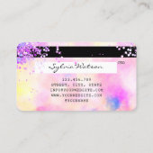 Holograph Pastel unicorn Modern Credit Kaart LOGO Visitekaartje (Achterkant)