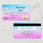 Holograph Pastel unicorn Modern Credit Kaart LOGO Visitekaartje (Voorkant / Achterkant)