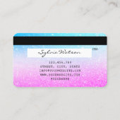 Holograph Pastel unicorn Modern Credit Kaart LOGO Visitekaartje (Achterkant)