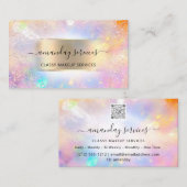Holograph Shop Logo Makeup Artist QR Code Visitekaartje (Voorkant / Achterkant)