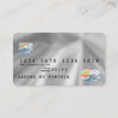 Holograph Silver Foil Modern Credit Kaart Style Visitekaartje (Voorkant)