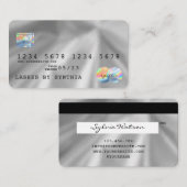 Holograph Silver Foil Modern Credit Kaart Style Visitekaartje (Voorkant / Achterkant)
