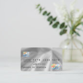 Holograph Silver Foil Modern Credit Kaart Style Visitekaartje (Staand voorkant)