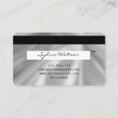 Holograph Silver Foil Modern Credit Kaart Style Visitekaartje (Achterkant)