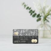 Holograph silver glitter Modern Credit Kaart Visitekaartje (Staand voorkant)