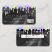 Holograph Silver Unicorn Dripping Credit Kaart Las Visitekaartje (Voorkant / Achterkant)