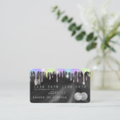Holograph Silver Unicorn Dripping Credit Kaart Las Visitekaartje (Staand voorkant)
