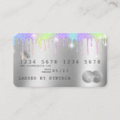 Holograph Silver Unicorn Dripping Credit Kaart Las Visitekaartje (Voorkant)