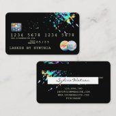 Holograph Splash Modern Credit Kaart Visitekaartje (Voorkant / Achterkant)