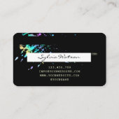 Holograph Splash Modern Credit Kaart Visitekaartje (Achterkant)