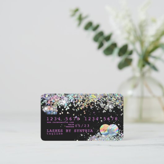 Holograph Unicorn Credit Kaart Visitekaartje (Staand voorkant)