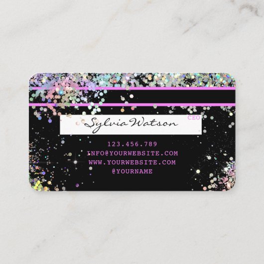 Holograph Unicorn Credit Kaart Visitekaartje (Achterkant)