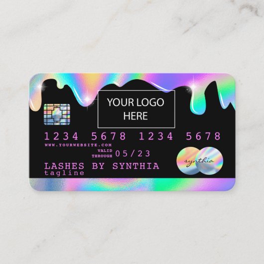 Holograph Unicorn Credit Kaart voeg uw logo toe Visitekaartje (Voorkant)