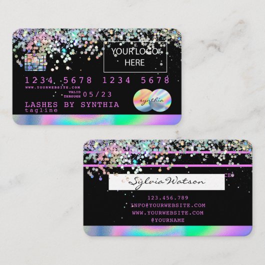 Holograph Unicorn Credit Kaart voeg uw logo toe Visitekaartje (Voorkant / Achterkant)