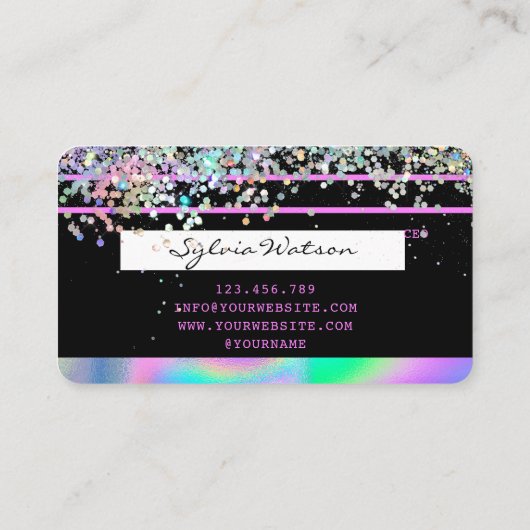 Holograph Unicorn Credit Kaart voeg uw logo toe Visitekaartje (Achterkant)