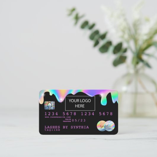 Holograph Unicorn Credit Kaart voeg uw logo toe Visitekaartje (Staand voorkant)