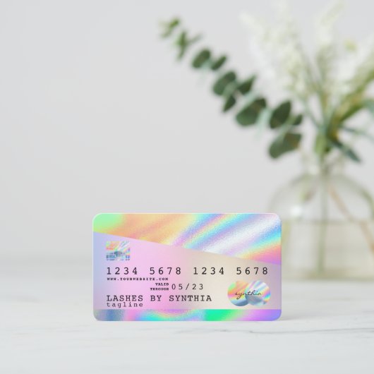 Holograph Unicorn Dripp Credit Kaart Visitekaartje (Staand voorkant)