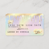 Holograph Unicorn Dripping Credit Kaart Gold Visitekaartje (Voorkant)
