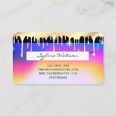 Holograph Unicorn Dripping Credit Kaart Gold Visitekaartje (Achterkant)