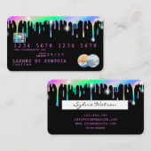 Holograph Unicorn Dripping Credit Kaart Lashes Visitekaartje (Voorkant / Achterkant)