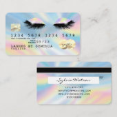 Holograph Unicorn Drips Credit Kaart wimpers Visitekaartje (Voorkant / Achterkant)