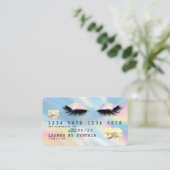 Holograph Unicorn Drips Credit Kaart wimpers Visitekaartje (Staand voorkant)