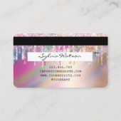 Holograph Unicorn Drips Modern Credit Kaart Style Visitekaartje (Achterkant)