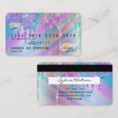 Holograph Unicorn Drips Modern Credit Kaart Style Visitekaartje (Voorkant / Achterkant)