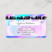 Holograph unicorn Drips Modern Credit Kaart Visitekaartje (Achterkant)