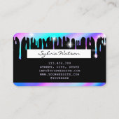 Holograph unicorn Drips Modern Credit Kaart Visitekaartje (Achterkant)