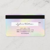 Holograph Unicorn Modern Credit Kaart Style Visitekaartje (Achterkant)