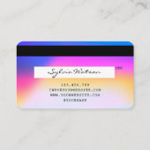 Holograph Unicorn Modern Credit Kaart Style Visitekaartje (Achterkant)